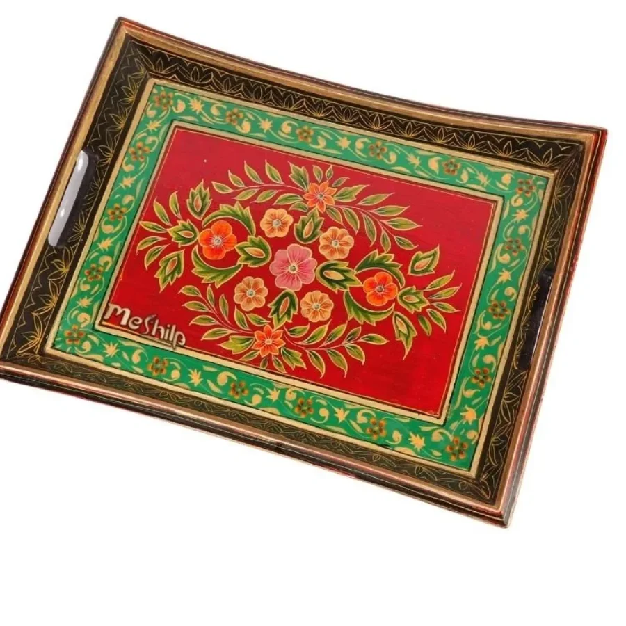 Untitled design (40) Mango Wood four Corner Serving Tray - Image 1